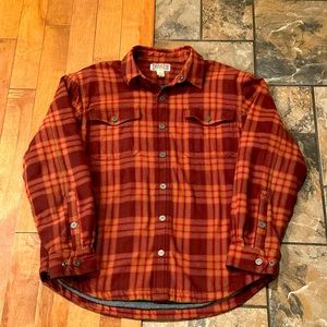 Duluth Trading Fleece Lined Snap Flannel - Heavyweight- FlapJack - Plaid - Large